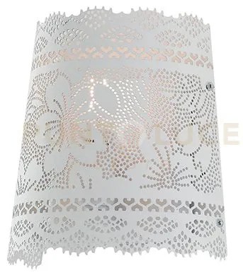 Applique a parete cluny bianca 1 luce attacco e14 20x10x20cm