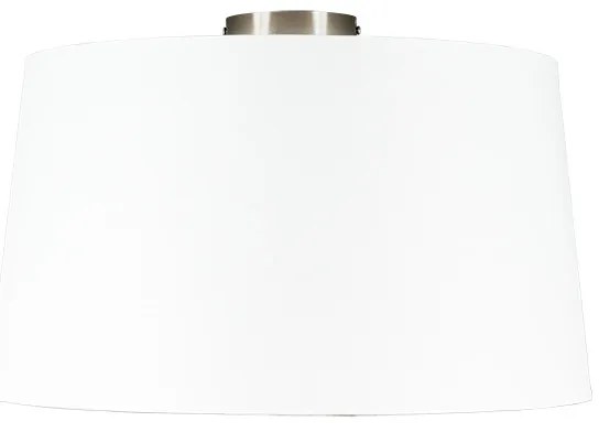 Plafoniera moderna in acciaio con paralume bianco 45 cm - Combi