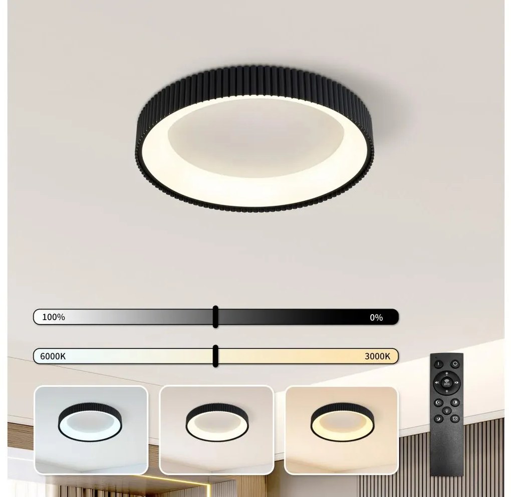 Brilagi - Plafoniera LED dimmerabile FALCON MODERN LED/30W/230V 40 cm nero + telecomando