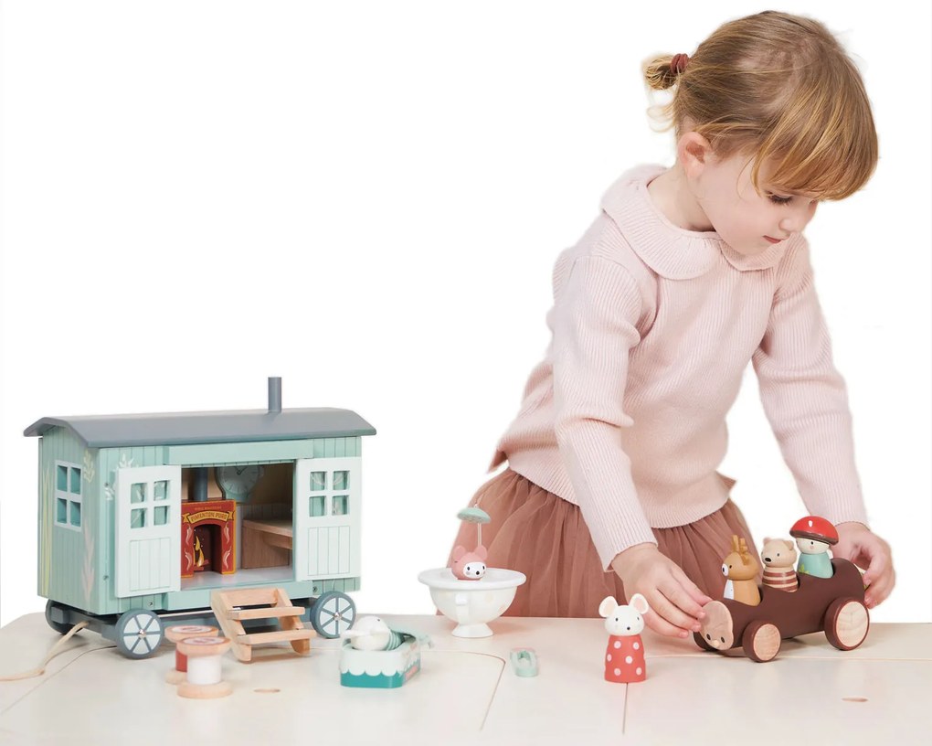 Tender Leaf - Carrozzone in legno con topolini