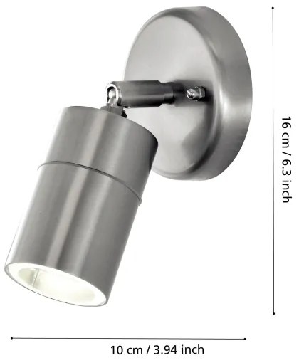 Eglo 93268 - Illuminazione LED da esterno STOCKHOLM 1 1xGU10/5W/230V