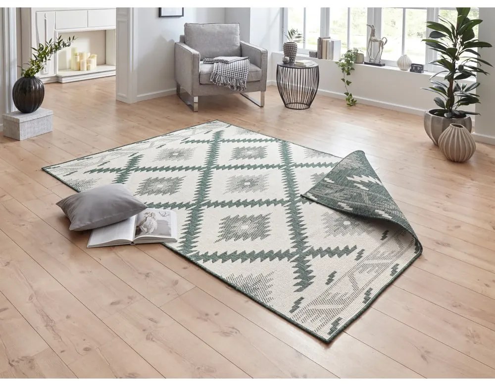 Tappeto da esterno verde e crema , 290 x 200 cm Malibu - NORTHRUGS