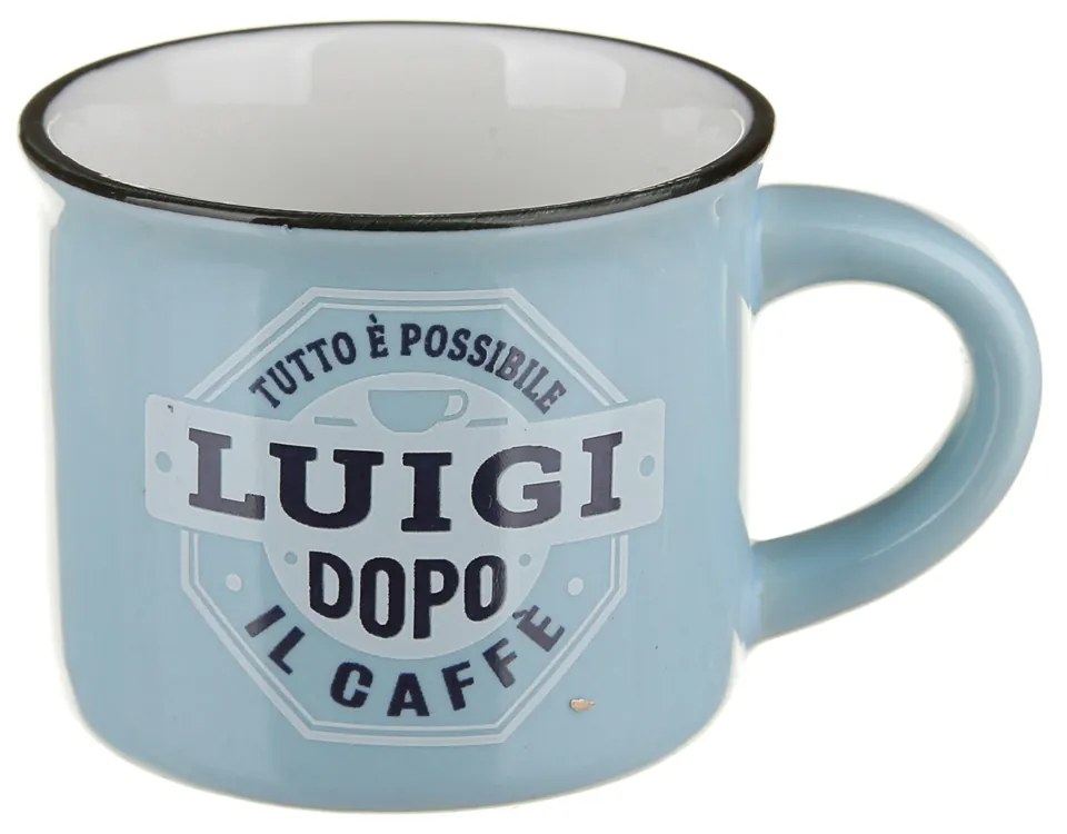 Tazzina caffè con nome Luigi in gres porcellanato