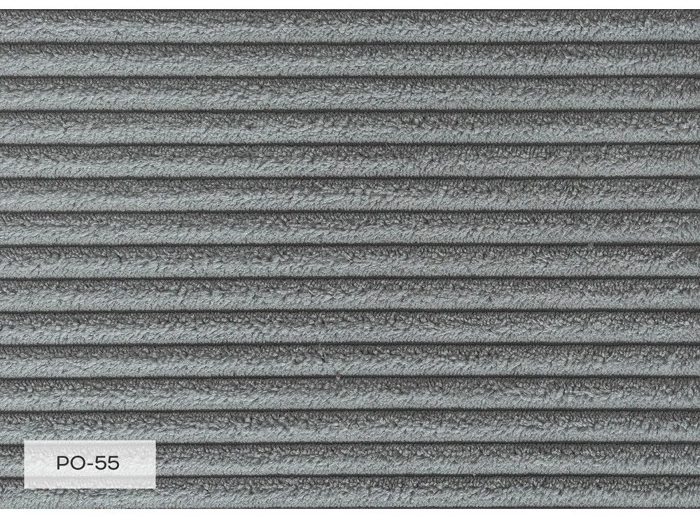 Chaise longue grigio chiaro (con penisola a destra) con rivestimento in velluto a coste Chic Charlotte – Miuform