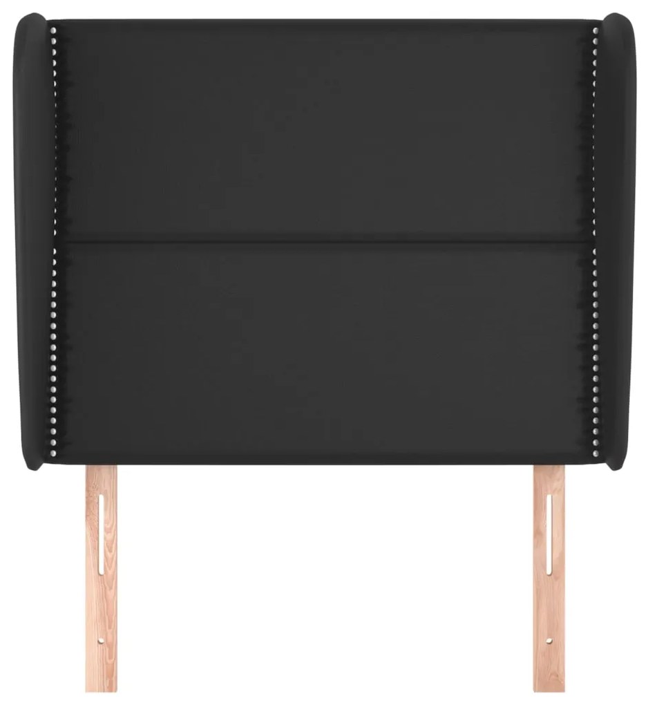 Testiera ad orecchio nera 93x23x118/128 cm in similpelle