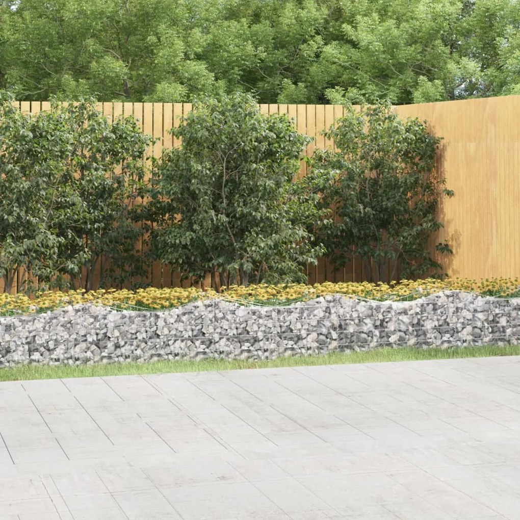 Gabbione Ad Arco Con Letto Rialzato 800x100x50 Cm Ferro Zincato /
