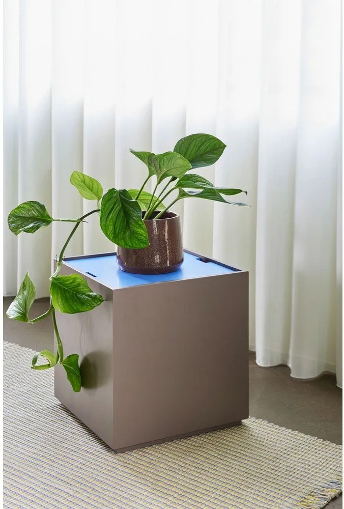 Cassapanca in frassino blu e grigio scuro 40x45 cm Vault - Hübsch