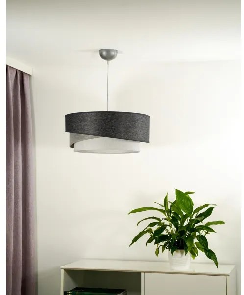 Duolla - Lampadario a sospensione con filo KOBO 1xE27/15W/230V diametro 45 cm antracite/grigio/bianco