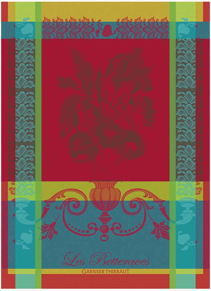 Set di 4 strofinacci jacquard Les Betteraves Rouge