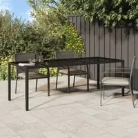 Tavolo Giardino Marrone 250x100x75cm VetroTemperato Polyrattan 316724