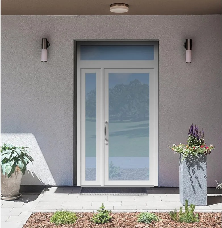 Portoncino d'ingresso Condo17 L 90 x H 210 cm in PVC bianco, apertura spingere a destra