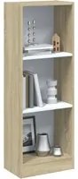 Libreria a 3 Ripiani Bianco e Sonoma 40x24x108cm in Multistrato 800833