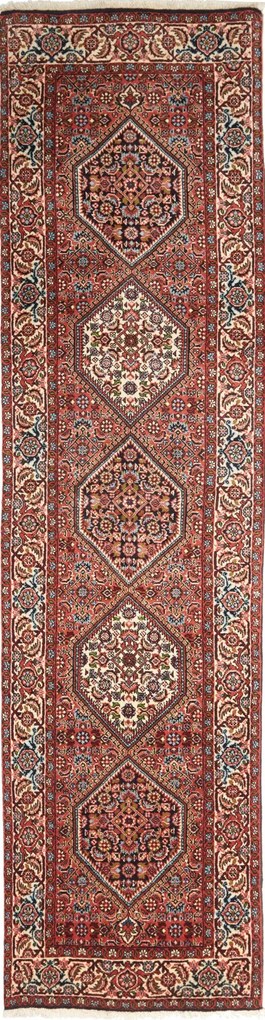 Sandjan Tappeto 260x70 Rosso (Iran) Annodato A Mano