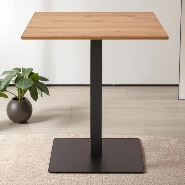 Tavolo da bar quadrato 60x60 cm con piano laminato Rovere Nodato H 107