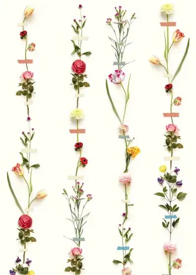 Eijffinger Carta da parati Flower Garland - Multicolor