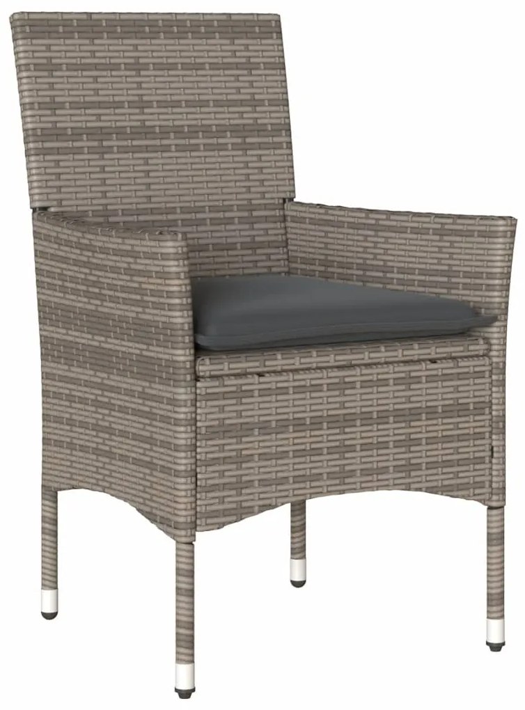 Set da pranzo da giardino 11pz con cuscini polyrattan e vetro