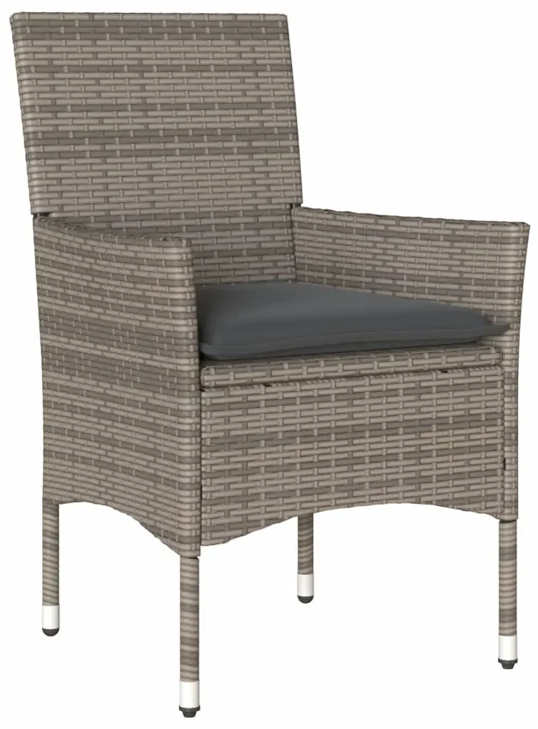 Set da pranzo da giardino 11pz con cuscini polyrattan e vetro