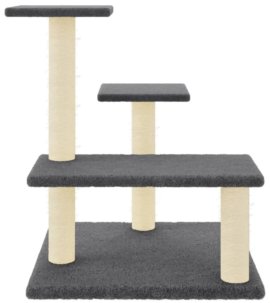 Albero per gatti con tiragraffi in sisal grigio scuro 61 cm