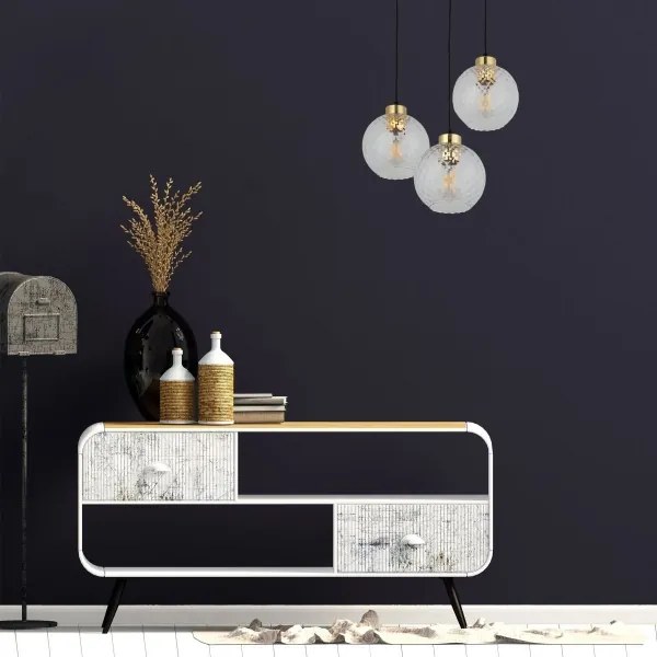Lampadario LED a sospensione su cavo DEVON 3xE27/15W/230V nero/trasparente