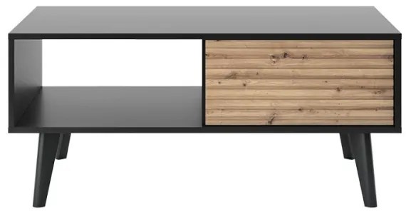 Tavolino WILLOW 46x104 cm nero/marrone