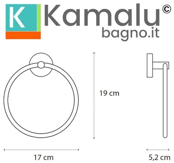 Kamalu - portasalviette design ad anello in acciaio inox bianco opaco | mira-b