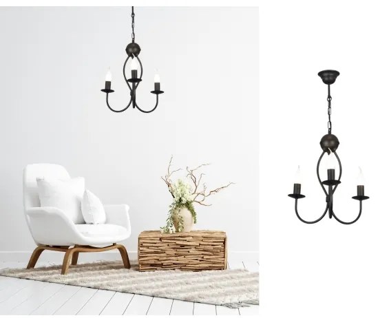 Lampadario a sospensione con catena ARTHUR 3xE14/40W/230V