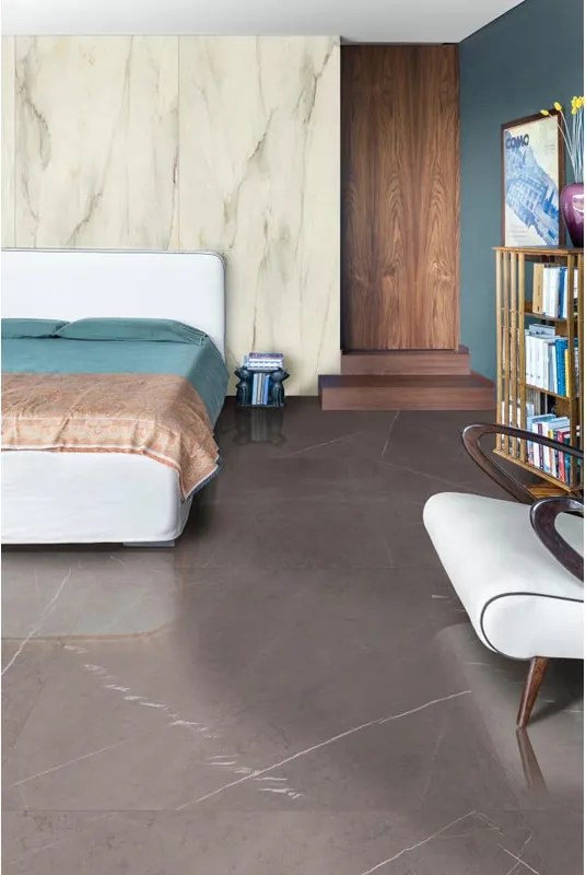 Piastrella da pavimento interno in gres porcellanato 120 x 278 cm rettificato grafite lucido Jolie traffico medio (pei 2/5) Sp. 6 mm 6.68 mq
