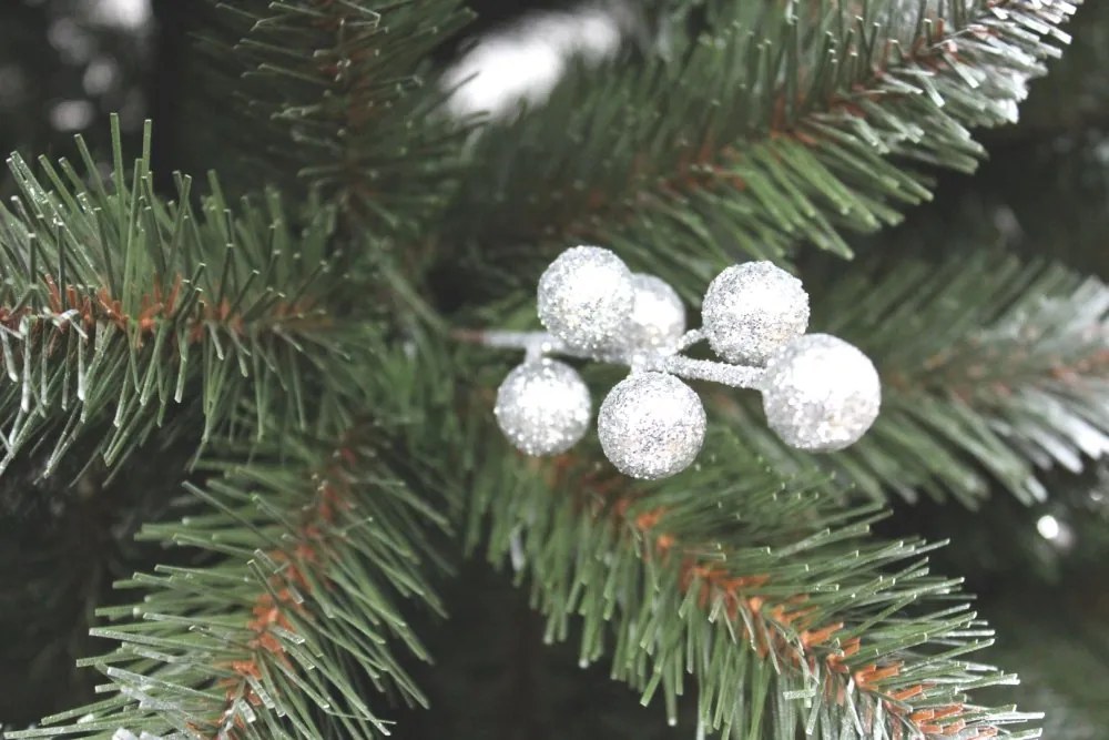 Albero di Natale con sorbo in argento 180 cm