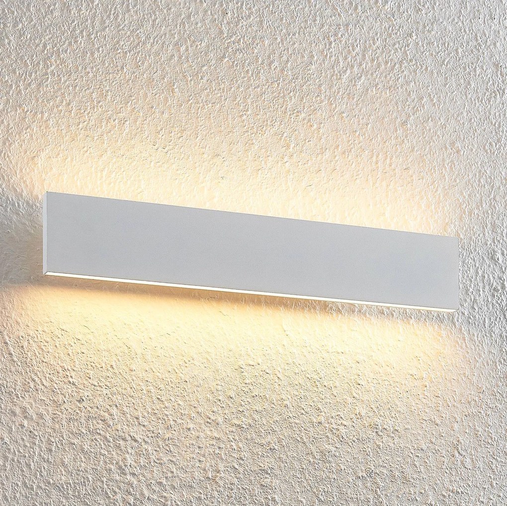 Applique da parete a LED Ignazia Lindby, dimmerabile, Bianco / Opale, Soggiorno / Sala da pranzo, Metallo, Moderno, Applique a LED