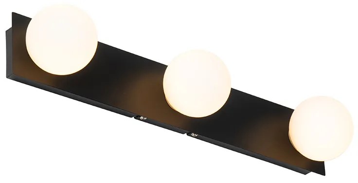 Applique da parete moderna nera 48 cm IP44 3 luci - Cederic