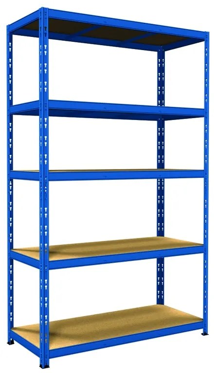 Scaffale in kit 5 ripiani Pokerino L 120 x P 50 x H 200 cm blu 5010, portata per ripiano 300 kg