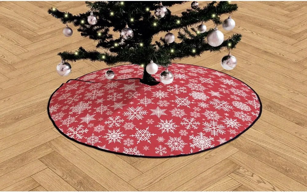 Tappeto in cotone sotto l'albero di Natale , ø 130 cm Freezy Snowflakes - Butter Kings