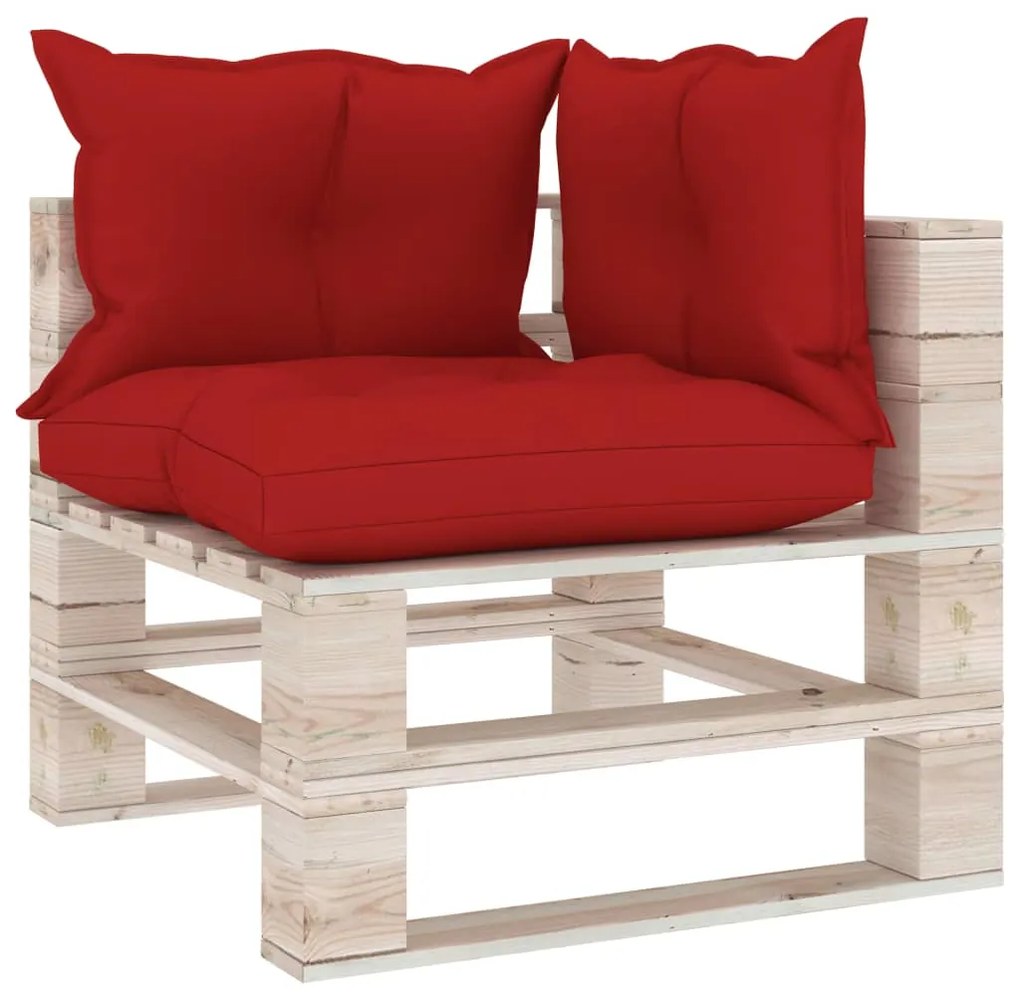 Set divani da giardino pallet 9 pz con cuscini in legno di pino