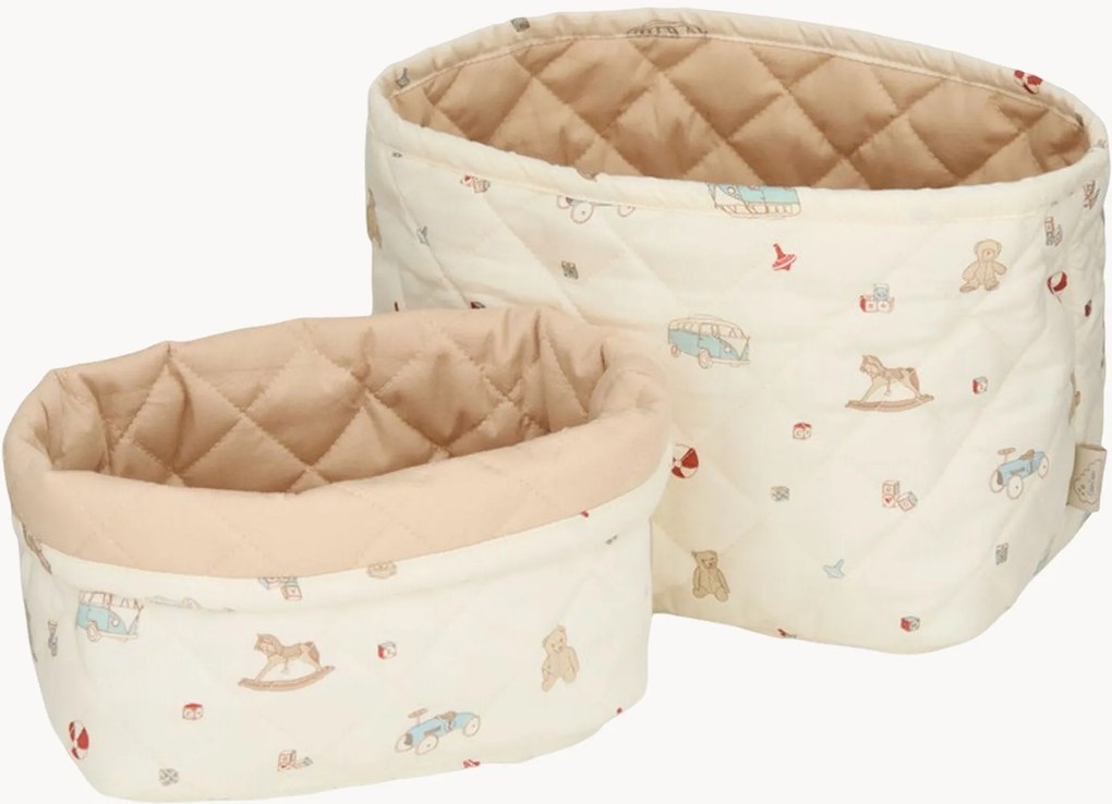 Set di 2 ceste portaoggetti in cotone organico per bambini Vintage Toys