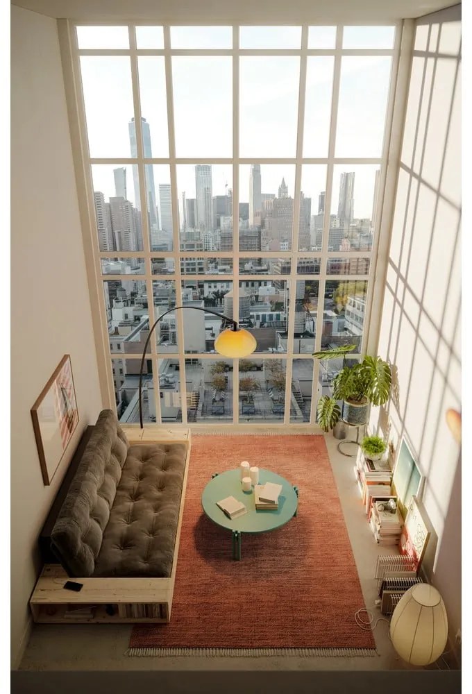 Divano letto in lino grigio e beige 244 cm Base - Karup Design