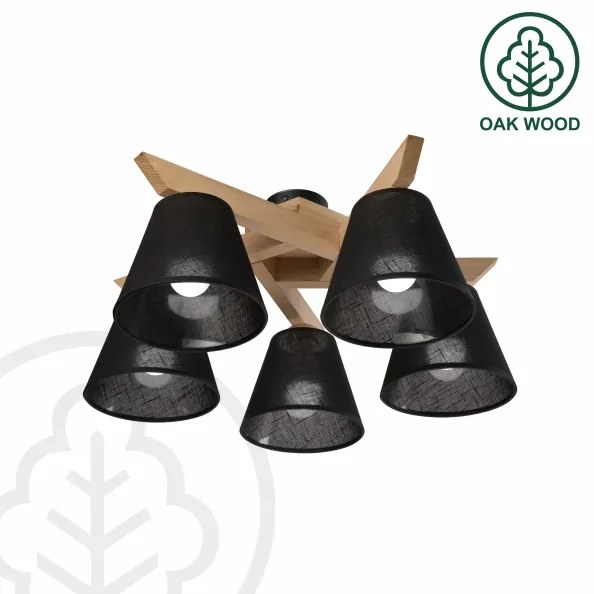 Brilagi - LED  Lampadario a plafone ANTHONY 5xE14/40W/230V quercia/nero