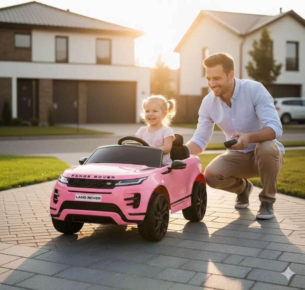 Macchina Elettrica per Bambini Licenza Land Rover Evoque 12V con Telecomando Rosa...