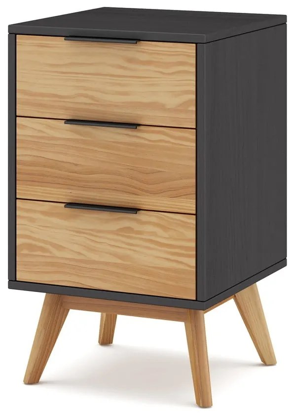 Comodino in legno di pino in colore naturale Lavis - Marckeric