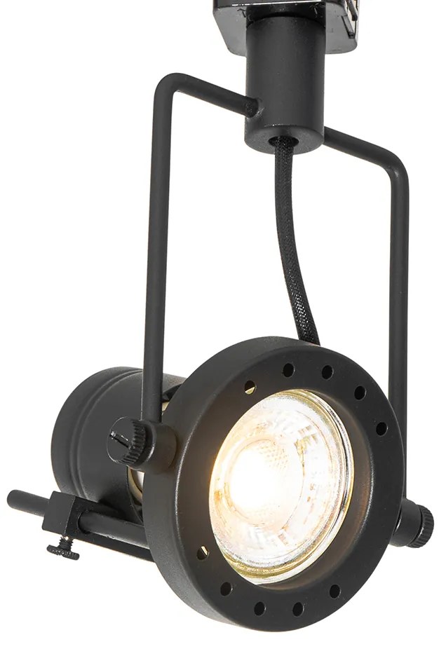 Sistema di illuminazione a binario Smart nero monofase con 5 Wifi GU10 - Iconic Suplux