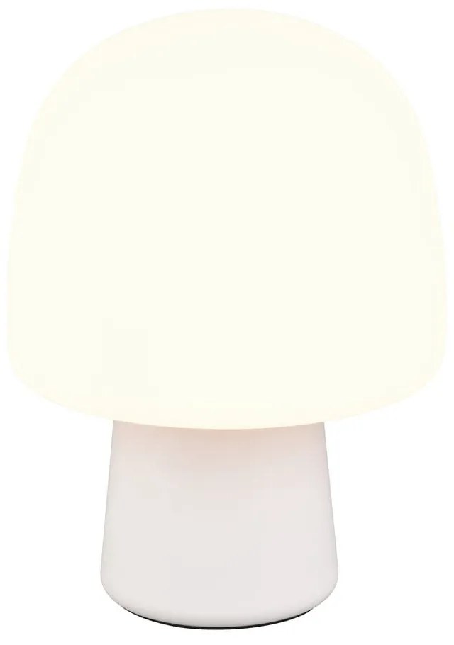 Lampada da tavolo bianca con paralume in vetro (altezza 27 cm) Steen - Trio