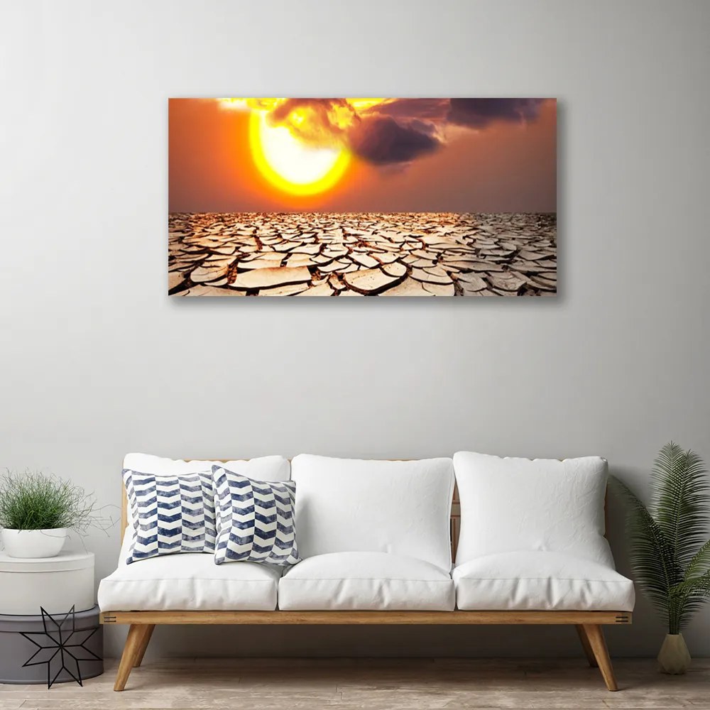 Quadro su tela Paesaggio del deserto del sole 100x50 cm