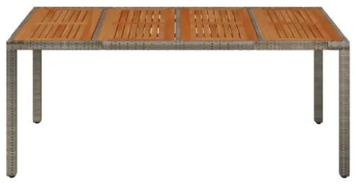 Tavolo da Giardino Piano in Legno Grigio 190x90x75cm Polyrattan