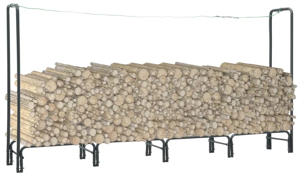Rastrelliera Per Legna Da Ardere Antracite 240x35x120cm Acciaio /