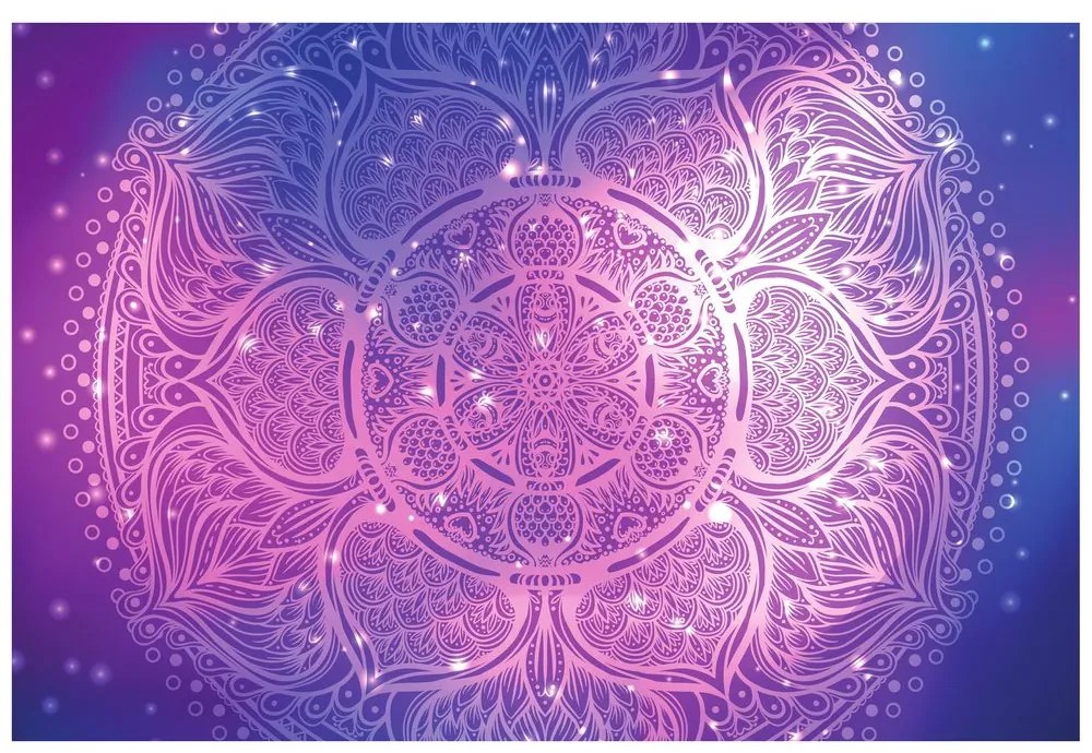 Carta da parati autoadesiva – Mandala indiano con sfondo galattico