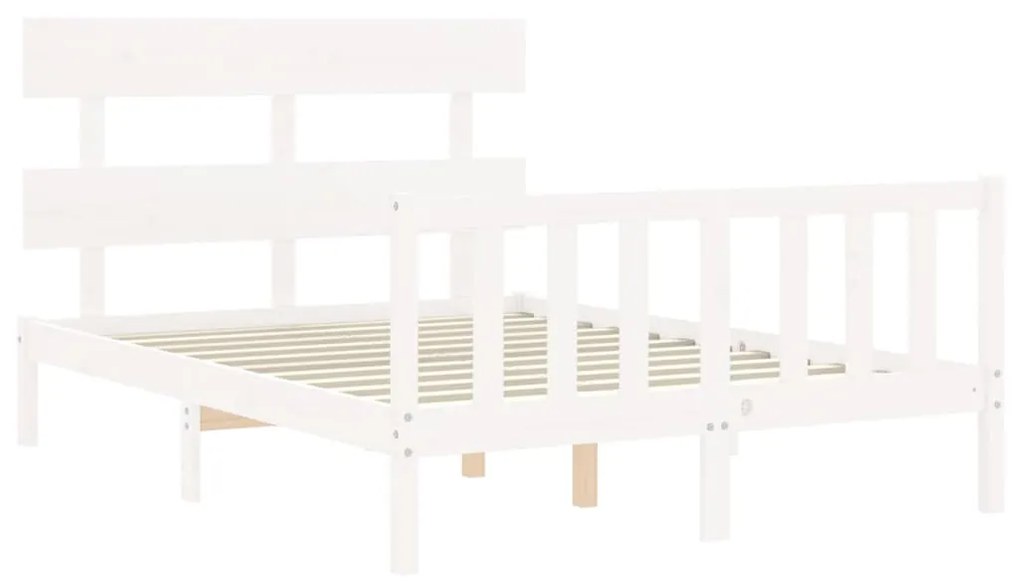 Giroletto con testiera bianco 4ft small double legno massello