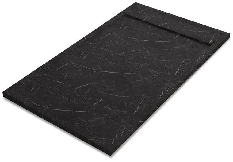 Piatto doccia SENSEA in resina Neo nero L 80 x L 140 x H 3 cm opaco effetto marmo