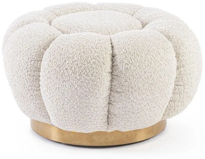 Pouf FLOREL in tessuto effetto bouclé naturale