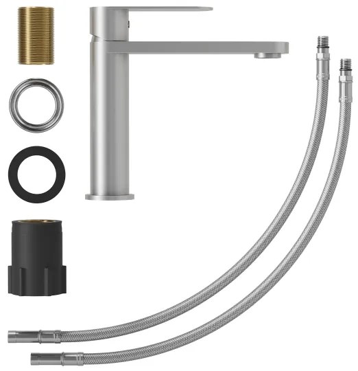 BATH DELUXE 28-017-02-71-02 -Rubinetto del lavandino TARNBY 17,3 cm pettinato acciaio inossidabile