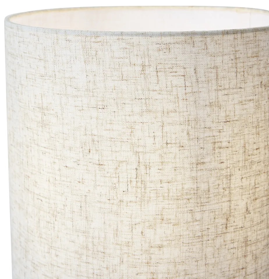 Lampada da tavolo Japandi beige con paralume in lino - Dahlia