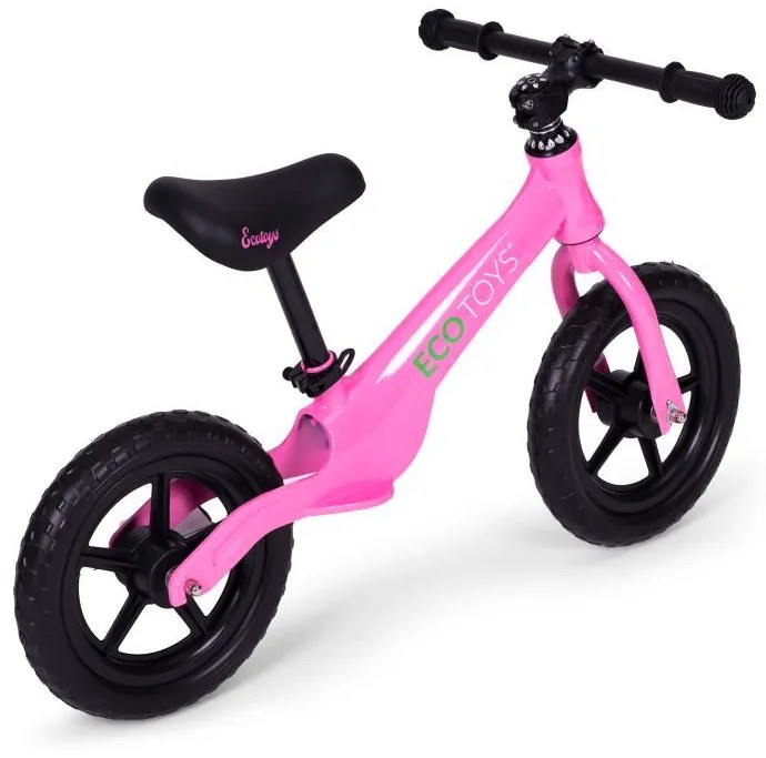 Bicicletta senza pedali rosa per bambini con gomme tubeless